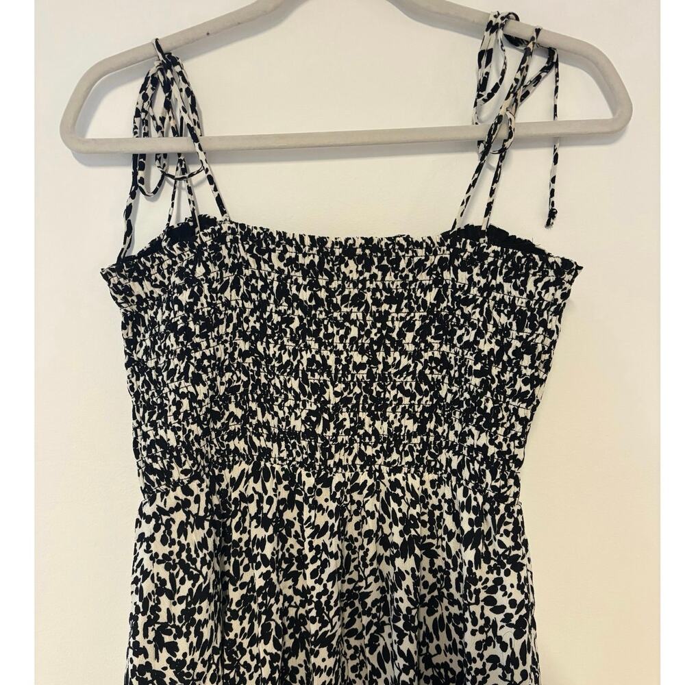 NWT Madewell Tie Shoulder Midi Dress in Floral Black Size 0 - Picture 8 of 9